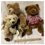 Three plush teddy bears