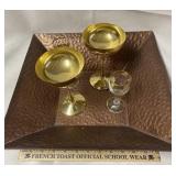 Serving tray with vase, glasses and others
