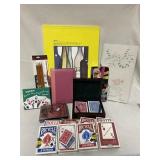 Assortment of drawing items and card games