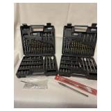 Two sets of tool shop drill bits.
