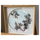 Shadow box type picture, birds are made from