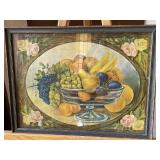 Bowl of fruit picture, frame is heavy and
