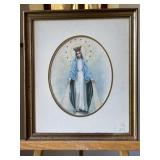 Virgin Mary Standing on Snake Framed Print, frame