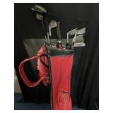 Golf bag with some clubs (NOT A FULL SET)