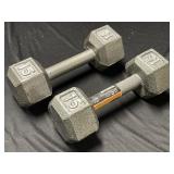 Pair of 15 lb dumbbells