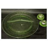 Green Depression Plate Measures 10 1/2 Inches