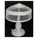 Wicker table lamp. Lamp measures 24 inches tall