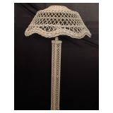 White wicker lamp stands 62 inches tall takes two