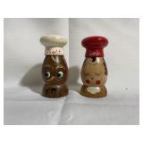Retro Wooden Chefs Salt and Pepper Shakers