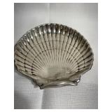 Sterling silver shell dish 6" x 6"