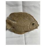 Signed art fish 10 1/4 inches wide 7 1/2 inches