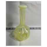 7 1/2 inch tall Vaseline glass vase