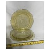 Amber Depression glass platter and bowl