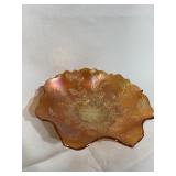 8 1/2 inch diameter carnival glass candy dish