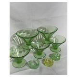 Green depression Vaseline glass