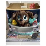 Rescue tails chocolate lab scrub and groom