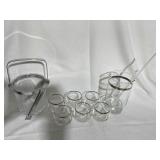 Silver Lined Glass Bar Accessories