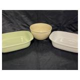 Chantal mixing bowl and two casserole dishes.