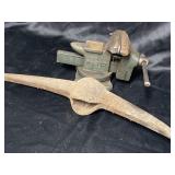 Table top vise and pick axe head