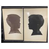 Silhouette of Boys, framed.