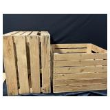 Two wooden crates measure 17 1/2" x 15" x 12"