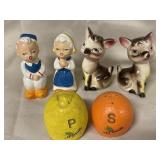 Three sets of vintage salt and pepper shakers