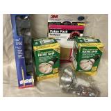 Household lot of 2 security lights, sandpaper and