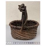 Contemporary Basket with Twig Handle