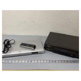 Toshiba a DVD player with remote, Panasonic VHS