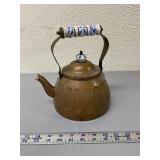 Copper Tea Pot w/Porcelain Handle