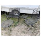 Wrought iron Four piece outdoor set. Two-seater