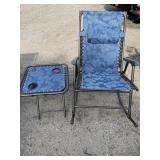 Metal Frame Rocking Chair with Navy floral