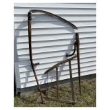 Lot of primitive tools including a Can