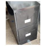 Black two drawer filing cabinet