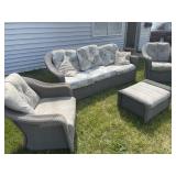 4 piece Outdoor composite furniture. Cushions are