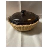 Pyrex Casserole in Basket