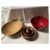Wood and Plastic Bowls