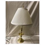 Brass lamp with white shade