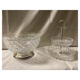 Glass decorative bowl and multi level dish