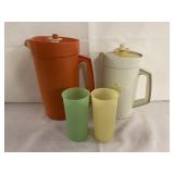 Tupperware Pitcher lot with two cups