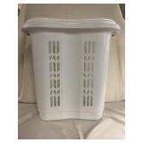 Large plastic clothes hamper with lid