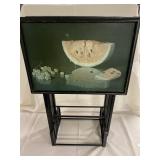 Two TV trays with stand