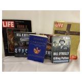 Assortment of books including Killing Patton,