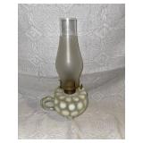 10" Vaseline glass oil lamp