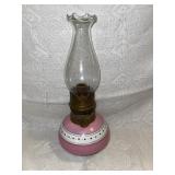 Vintage pink oil lamp