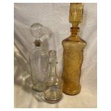 Tall Amber Embossed Bottle with Stopper and