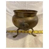 Small Brass Footed Pot/Planter