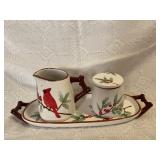 Ceramic Tray with Cream and Sugar