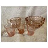 Pink Pressed Glass