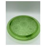 Green Glass Cake Plate